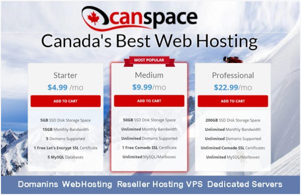 Canada's Best web Hosting Service ad